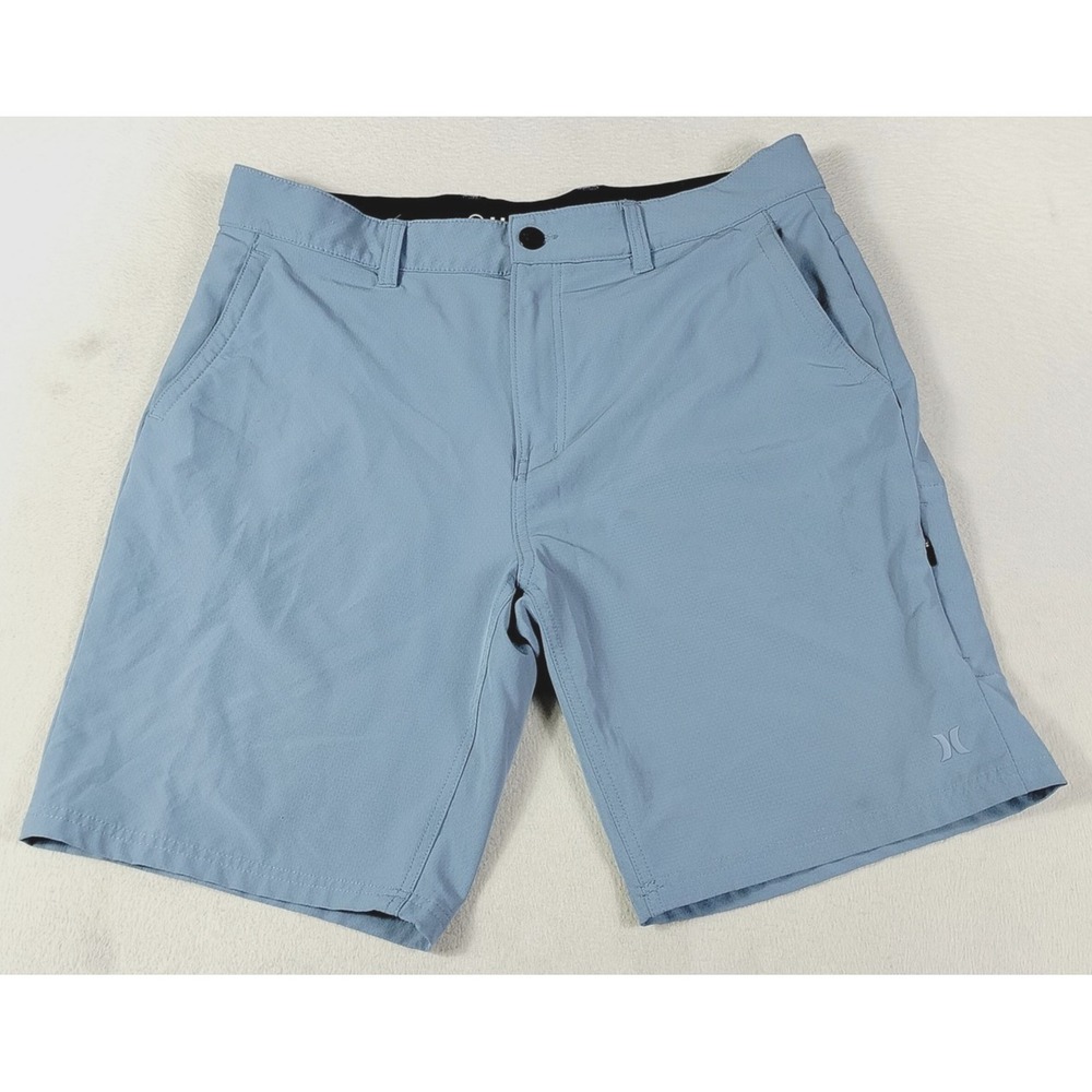 Hurley Shorts Mens 34 Blue Chino Microfiber Quick Dry Stretch Casual Summer